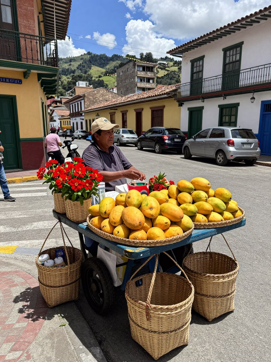 Woven Baskets in Medellin at Midday Light in in Medellin, Colombia