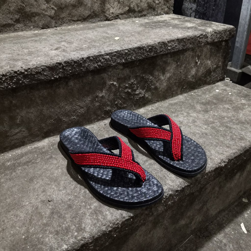 Woven Beaded Sandals in Denpasar in in Denpasar, Indonesia
