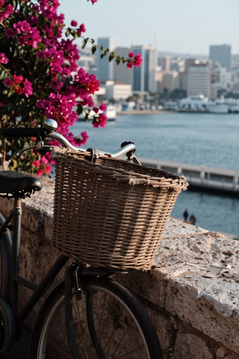 Woven Bicycle Basket in Beirut in in Beirut, Lebanon