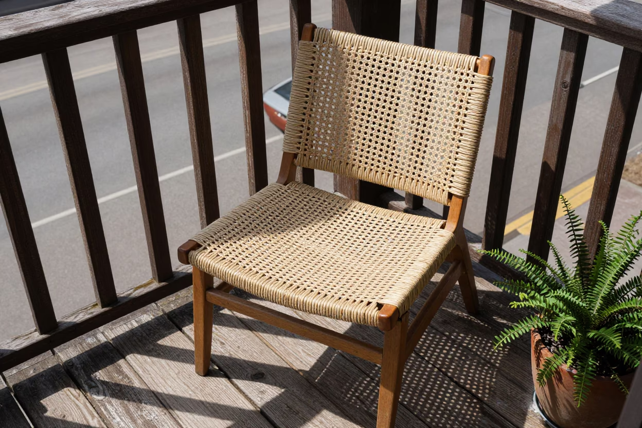 Woven Cane Chair in Copenhagen in in Copenhagen, Denmark