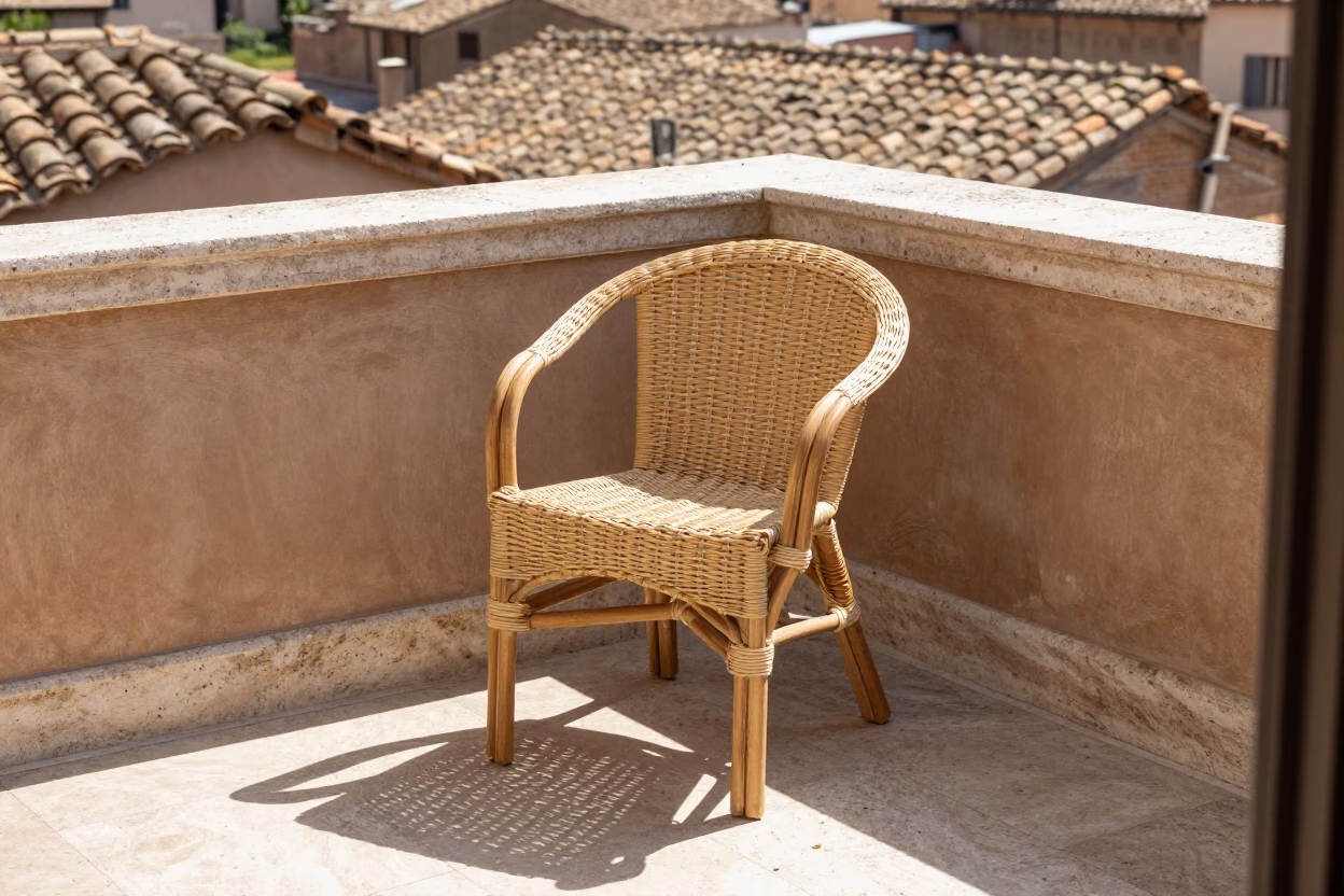 Woven Cane Chair in Rome in in Rome, Italy