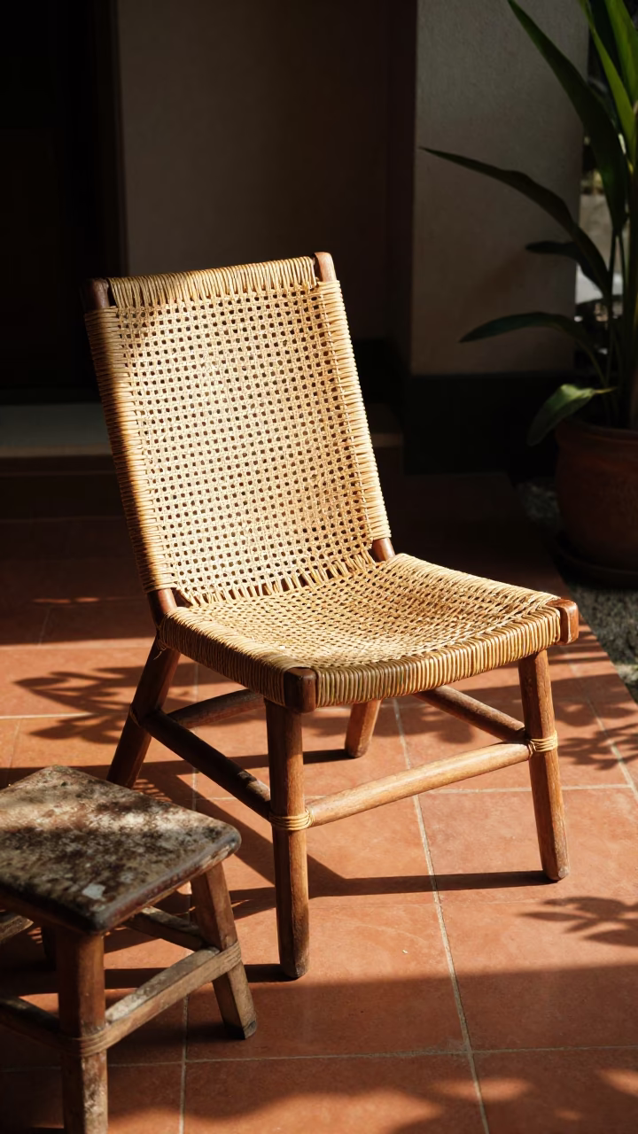 Woven Cane Chair in Yogyakarta in in Yogyakarta, Indonesia