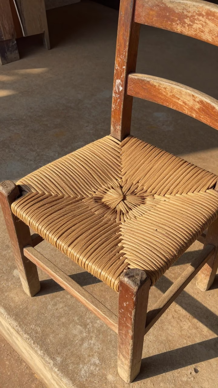 Woven Cane Chair Seat in Phnom Penh in in Phnom Penh, Cambodia