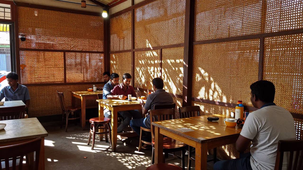 Woven Cane in Chennai at Midday Light in in Chennai, India