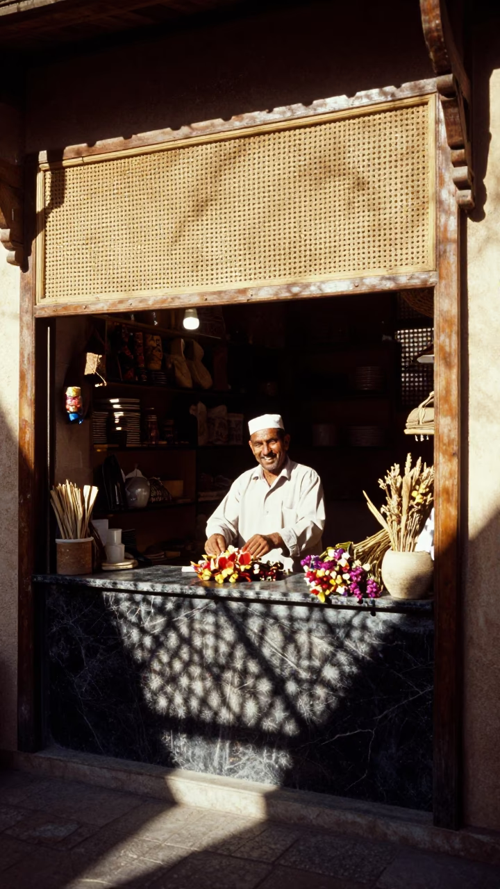 Woven Cane in Fez at The Late Morning Light in in Fez, Morocco