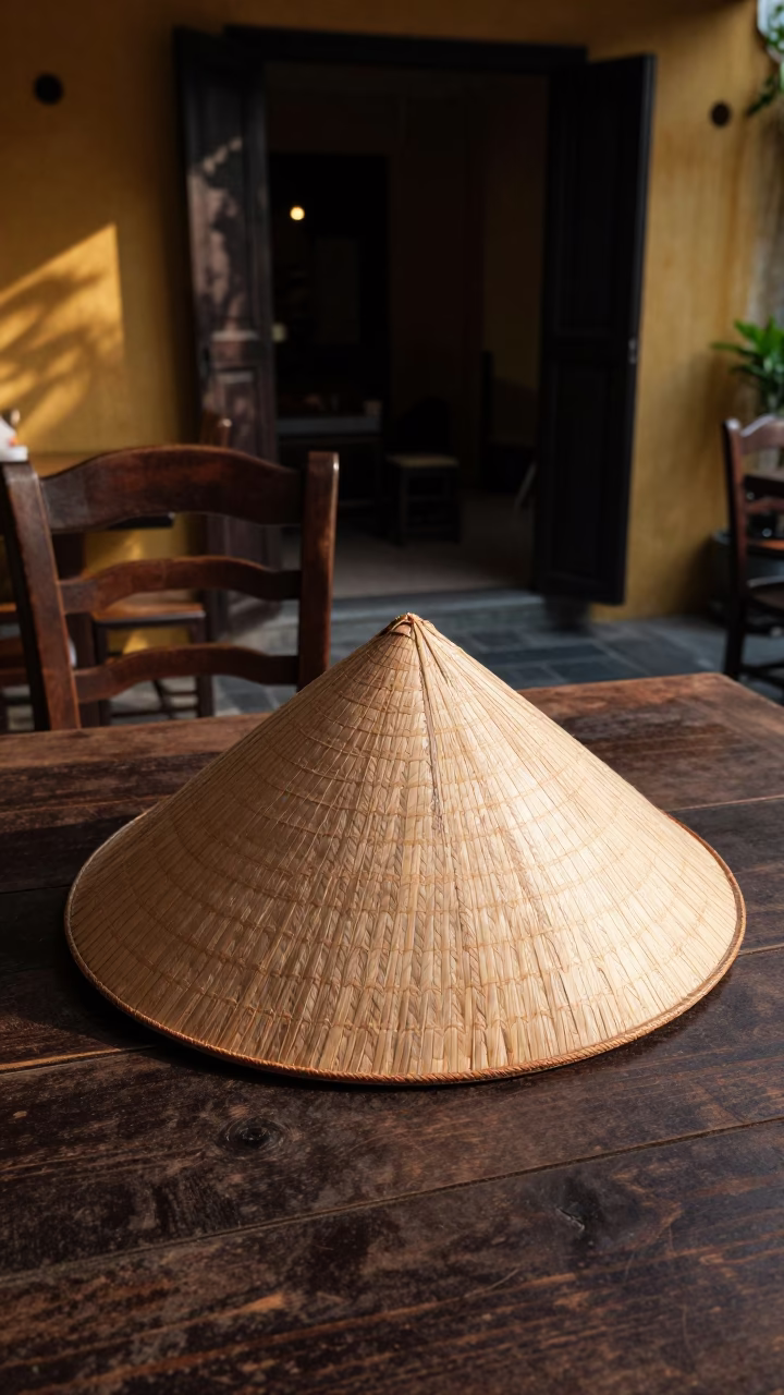 Woven Conical Hat in Hoi An in in Hoi An, Vietnam
