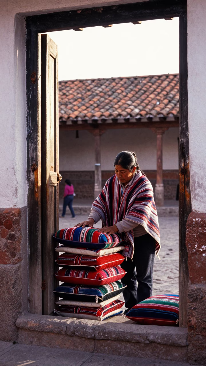 Woven Cushions in Cusco in in Cusco, Peru