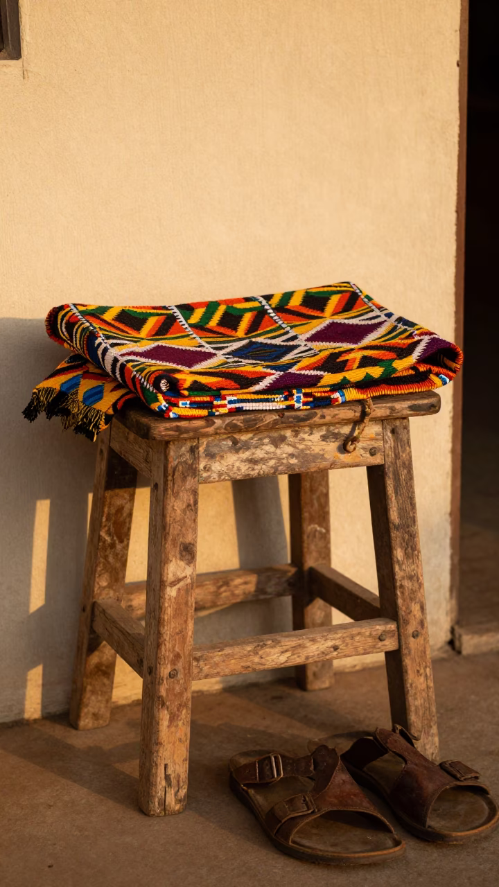 Woven Kente Cloth in Accra in in Accra, Ghana