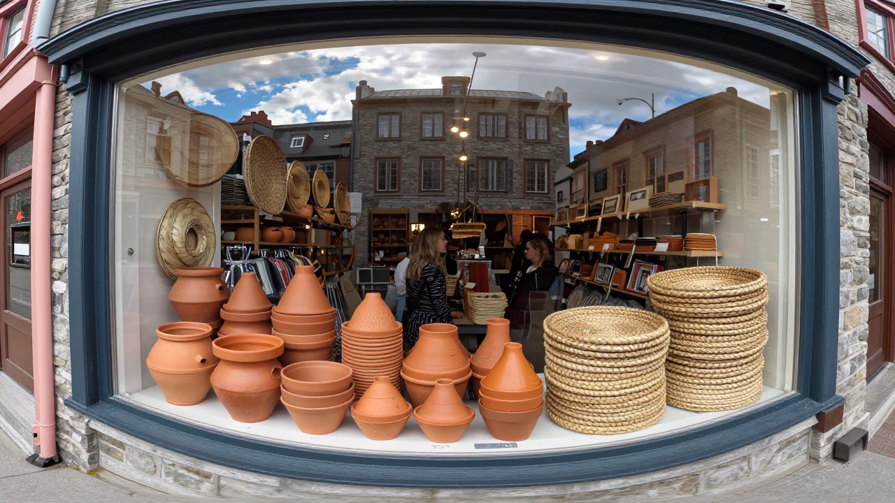 Woven Mats in Quebec City at Flat Noon Light in in Quebec City, Quebec, Canada