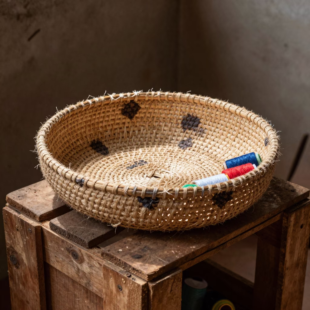 Woven Mending Basket in Accra in in Accra, Ghana