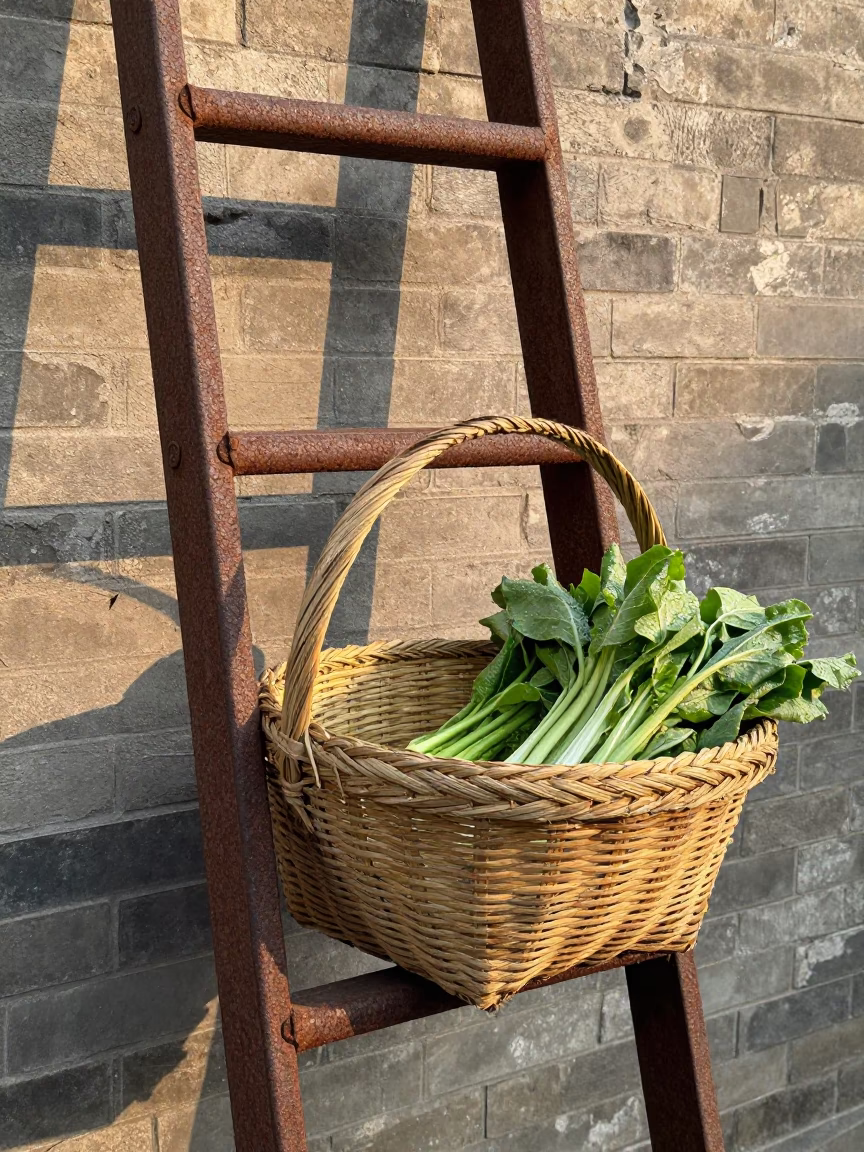 Woven Straw Basket in Beijing in in Beijing, China