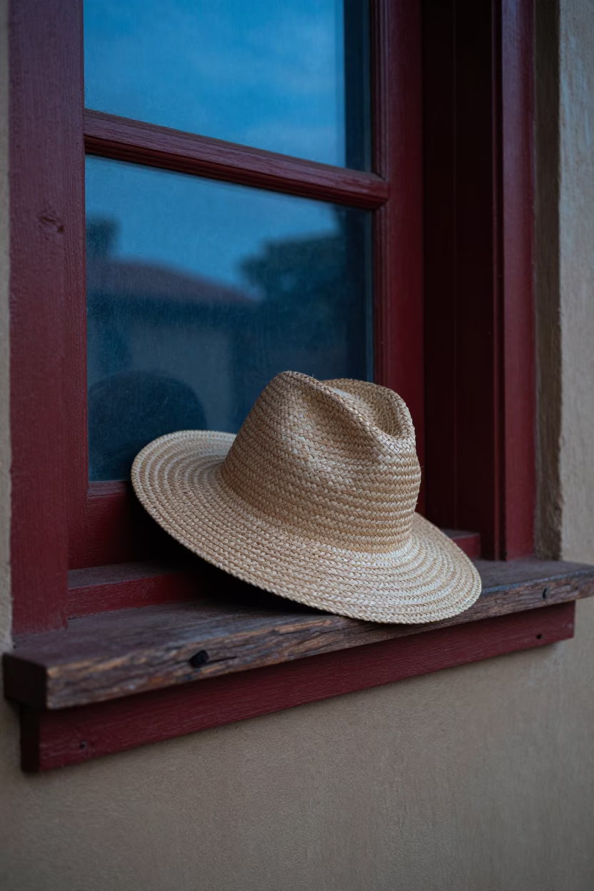 Woven Sun Hat in Accra in in Accra, Ghana