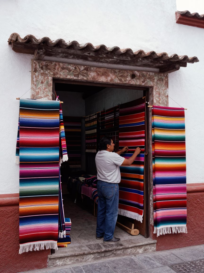 Woven Textiles in Oaxaca in in Oaxaca, Mexico