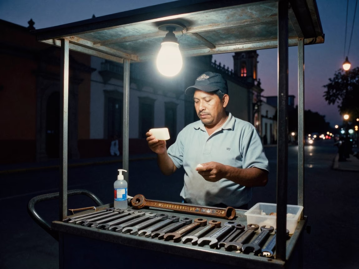 Wrench Tools in Mexico City at Midnight Light in in Mexico City, Mexico