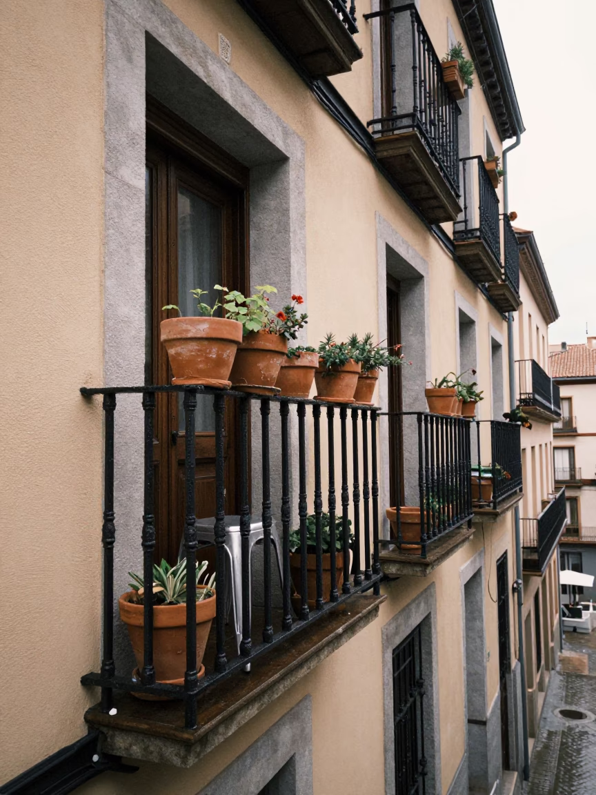Wrought-iron Balcony in Madrid in in Madrid, Spain