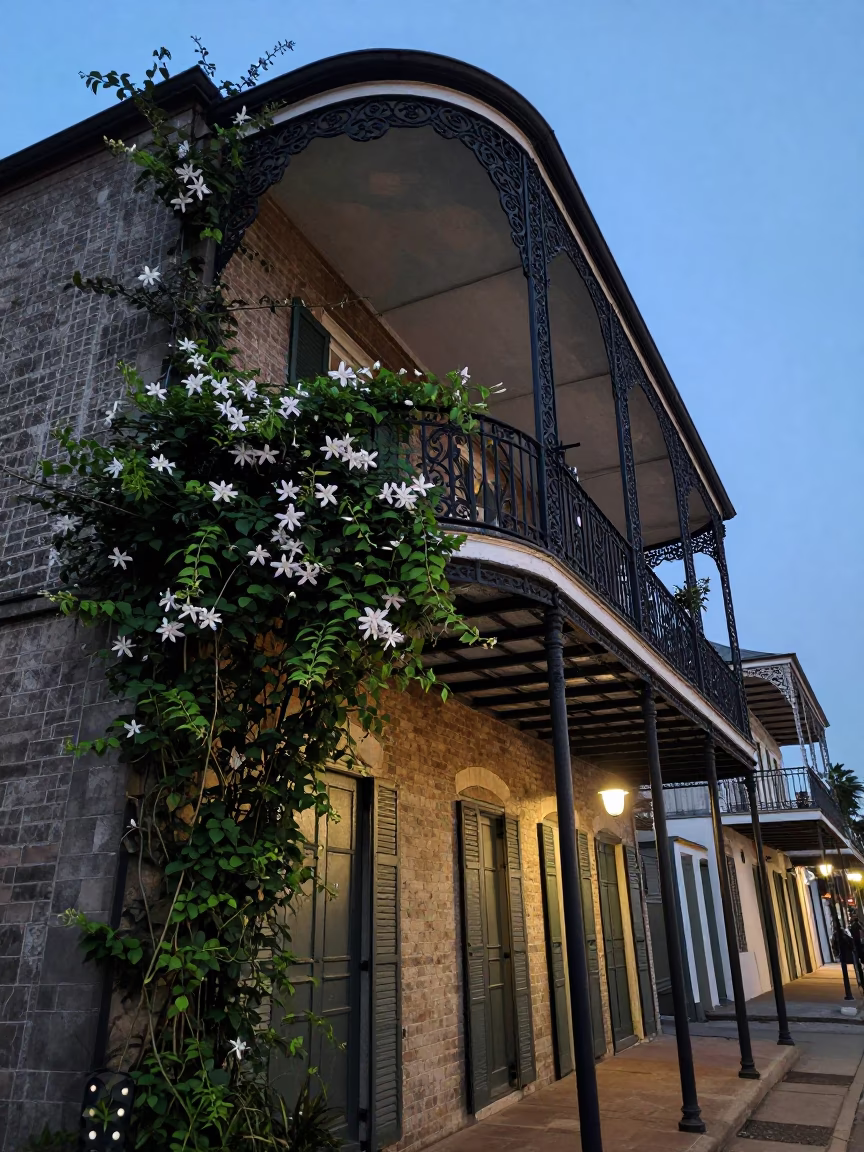 Wrought Iron Balcony in New Orleans in in New Orleans, Louisiana, United States