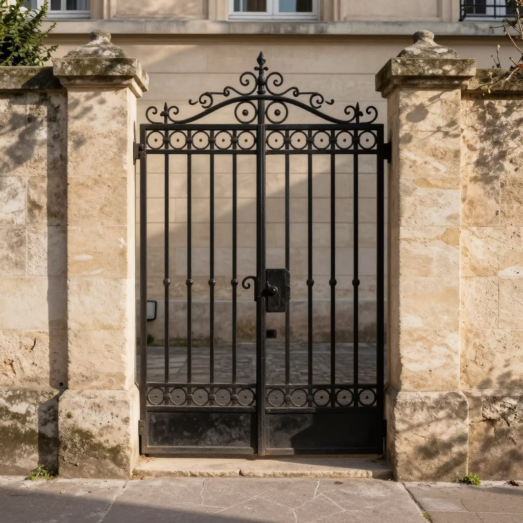 Wrought Iron Garden Gate in Paris in in Paris, France