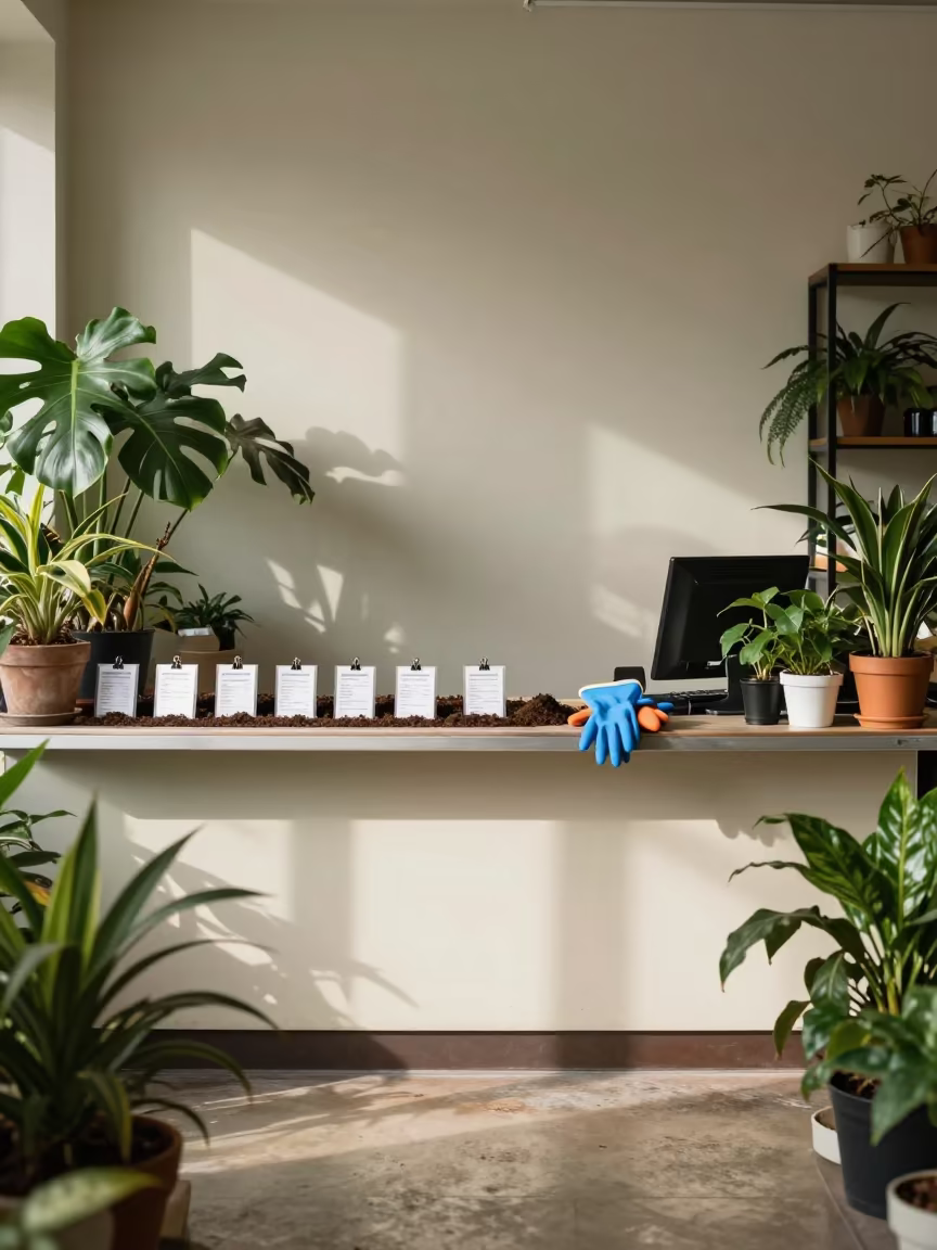 Xian Garden Center Checkout with Soil Tags in inside a bright retail aisle near Xian