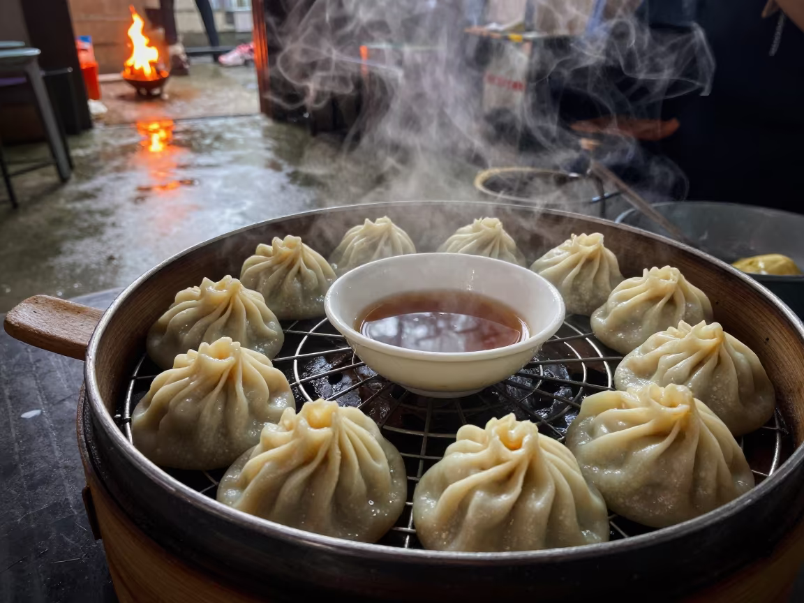 Steaming Xiaolongbao on Cooling Rack Zaria in on a bakery cooling rack in Zaria