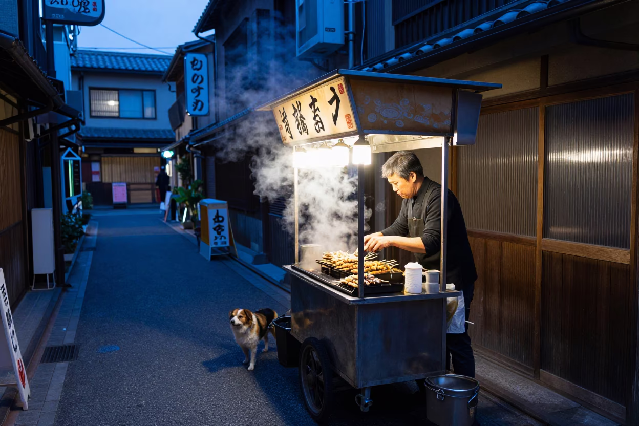 Yakitori Cart in Tokyo in in Tokyo, Japan