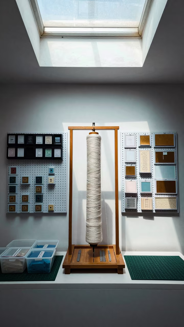 Yarn Spindle Stand in Omdurman Retail Shop in inside a storefront prepared for opening in Omdurman