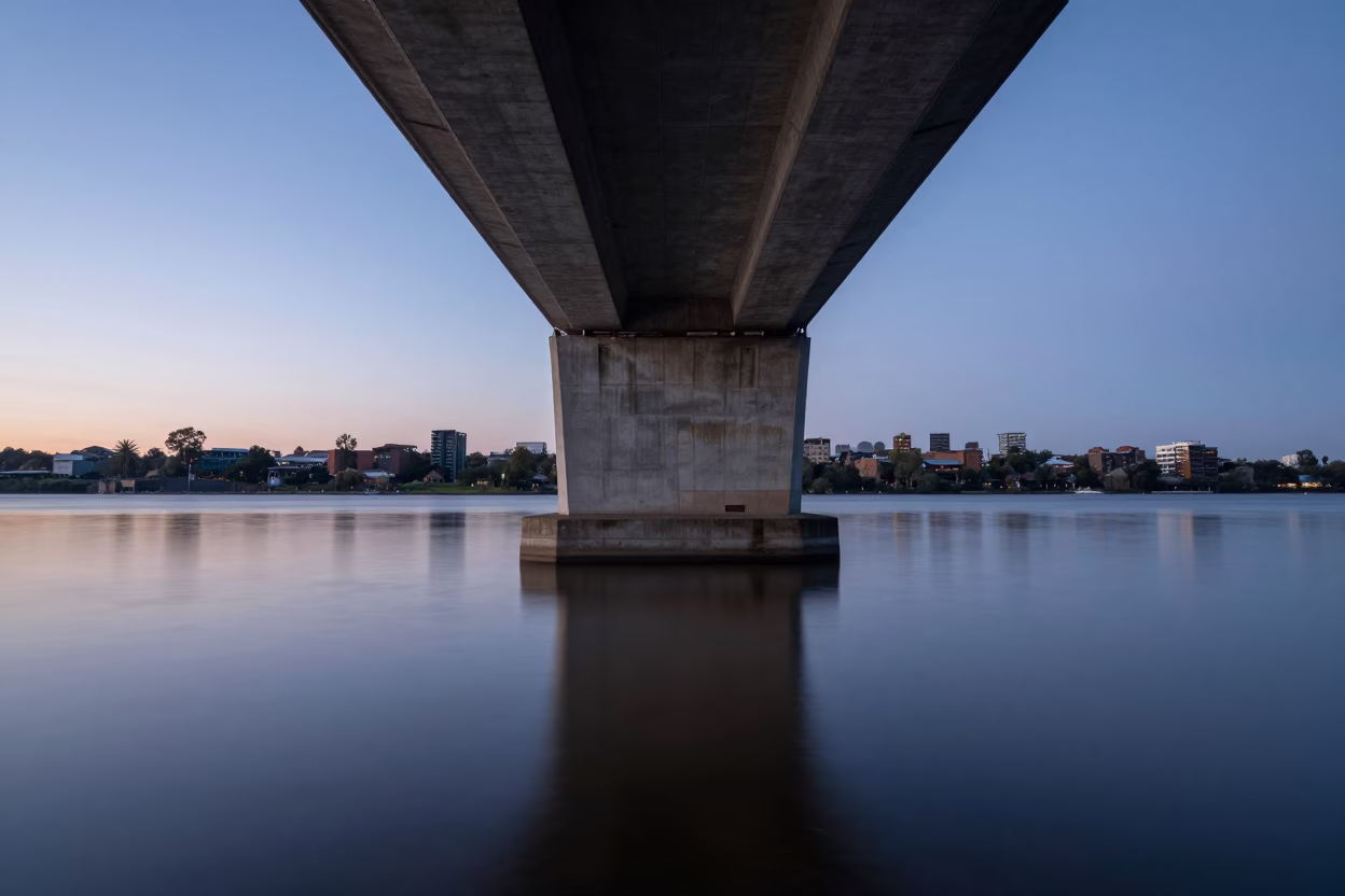 Yarra River Bridge Pier at Dawn in Melbourne Victoria Australia in in Melbourne, Victoria, Australia