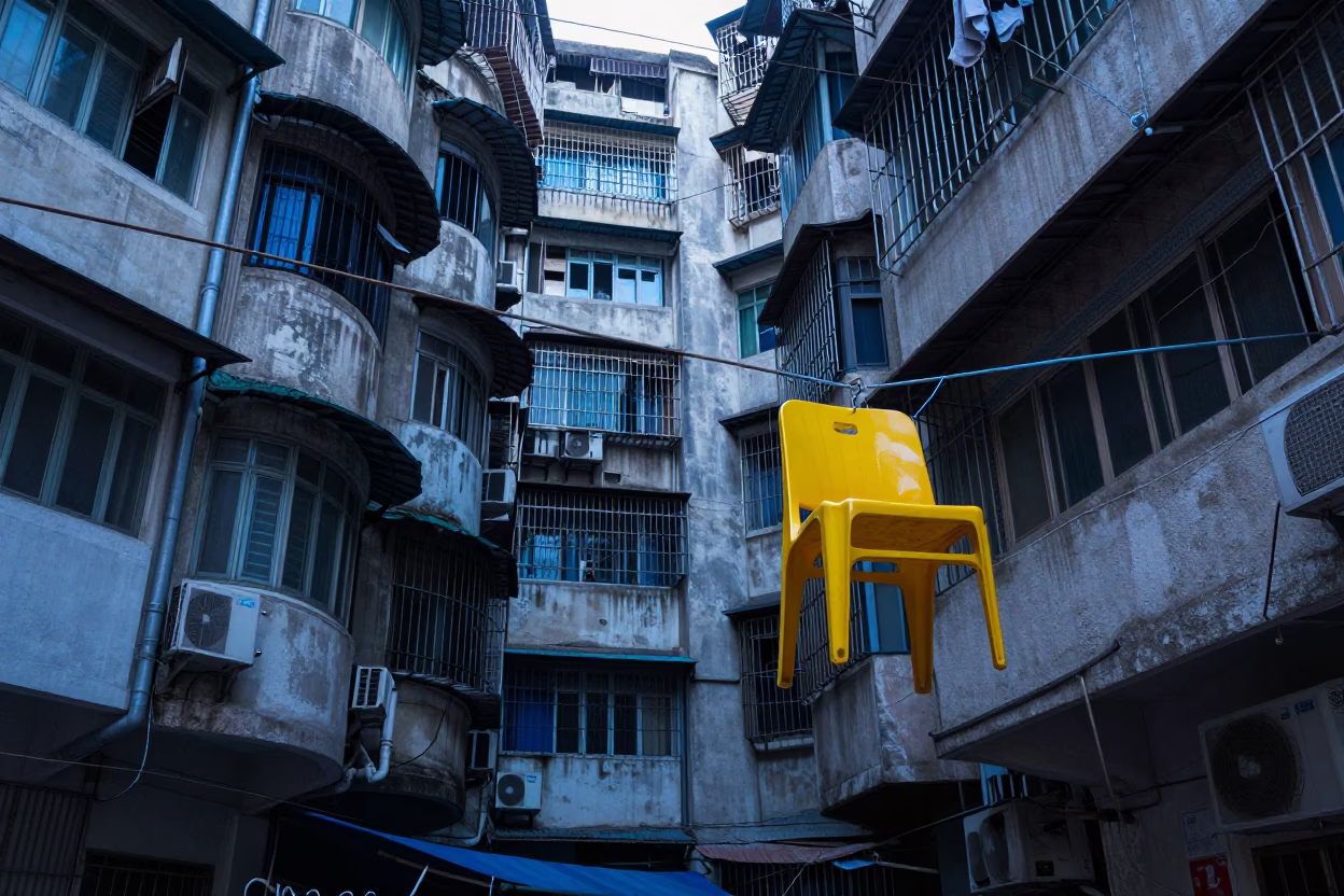 Yellow Chair in Hong Kong in in Hong Kong, Hong Kong