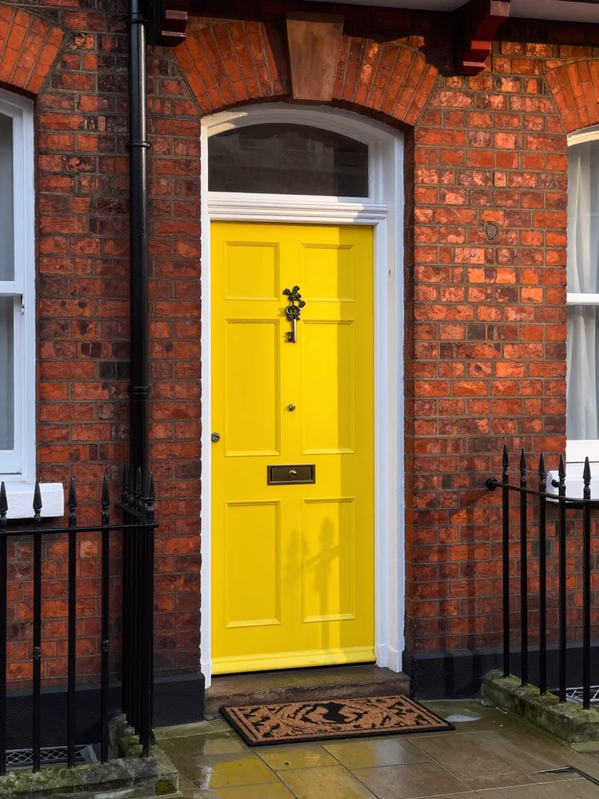 Yellow Door in Liverpool in in Liverpool, United Kingdom
