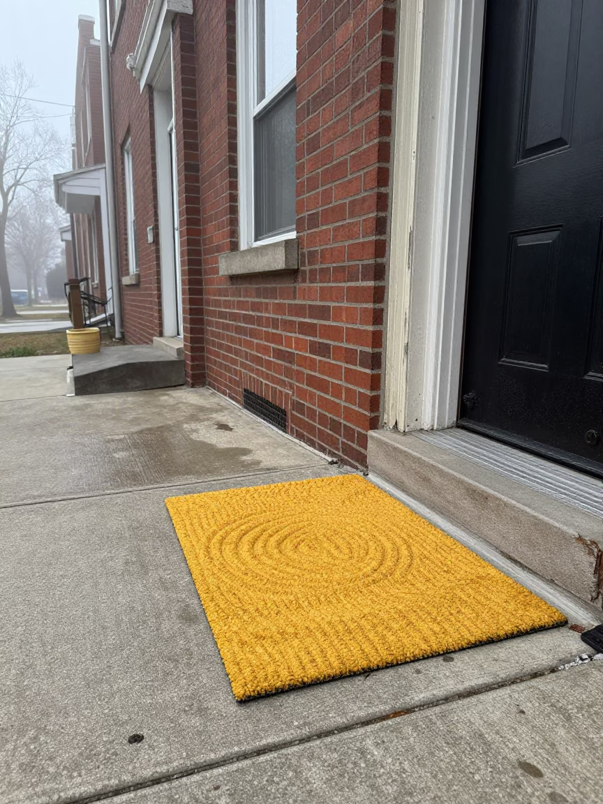 Yellow Door Mat in Toronto in in Toronto, Canada
