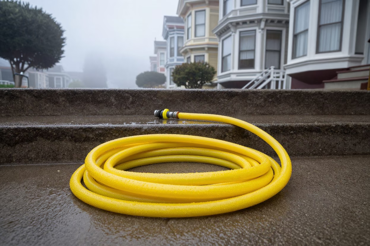 Yellow Garden Hose in San Francisco in in San Francisco, United States