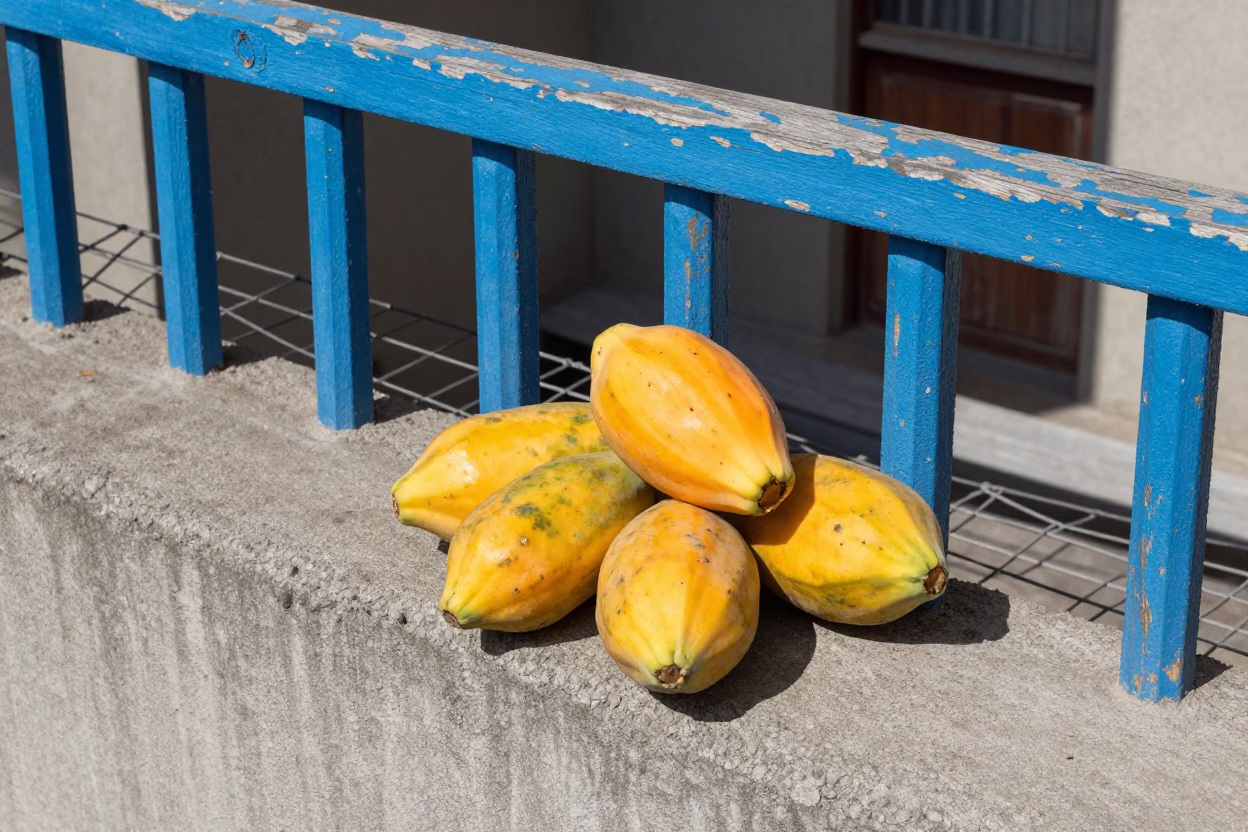 Yellow Papayas in Valparaiso in in Valparaiso, Chile