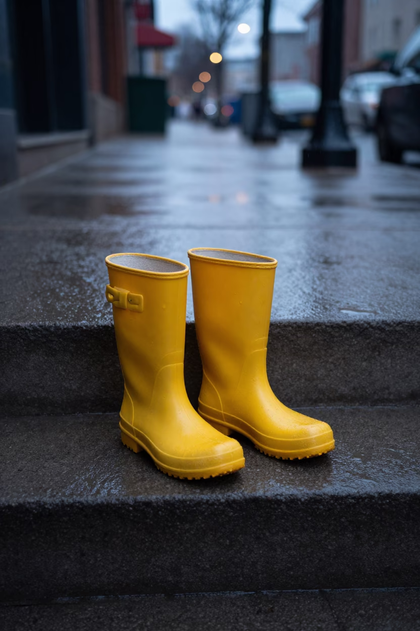 Yellow Rubber Rain Boots in Toronto in in Toronto, Canada