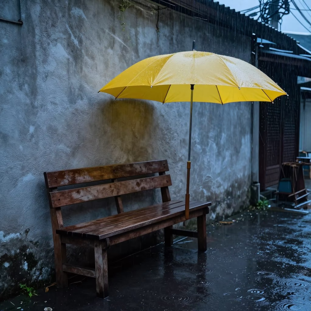 Yellow Umbrella in Phuket in in Phuket, Thailand