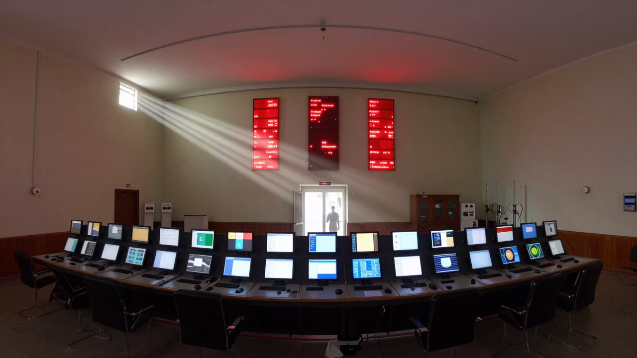 Yerevan Observatory Control Room Dawn Light in inside an observatory control room in Yerevan