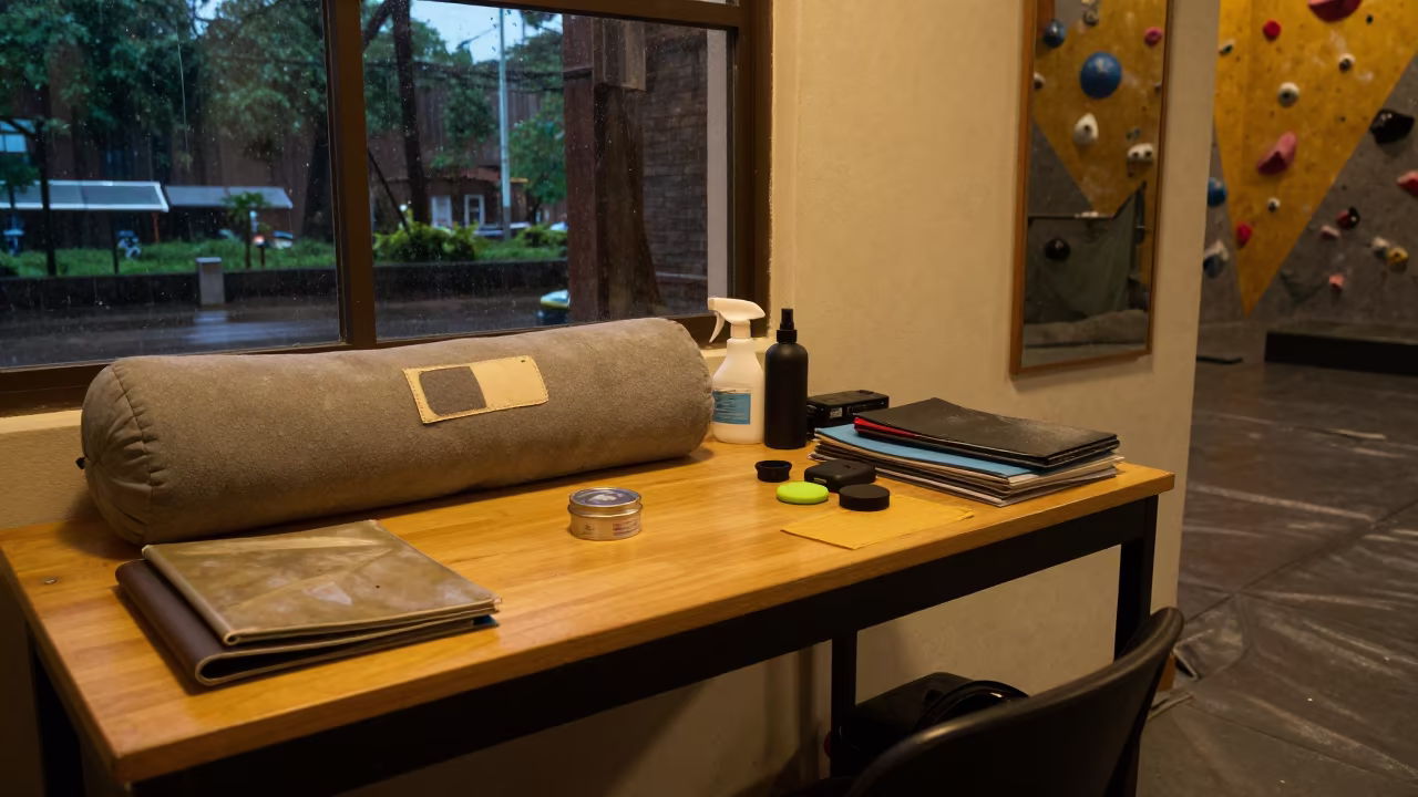 Yoga Bolster Patch Tin in Davao Gym in inside a climbing gym warmup zone near Davao