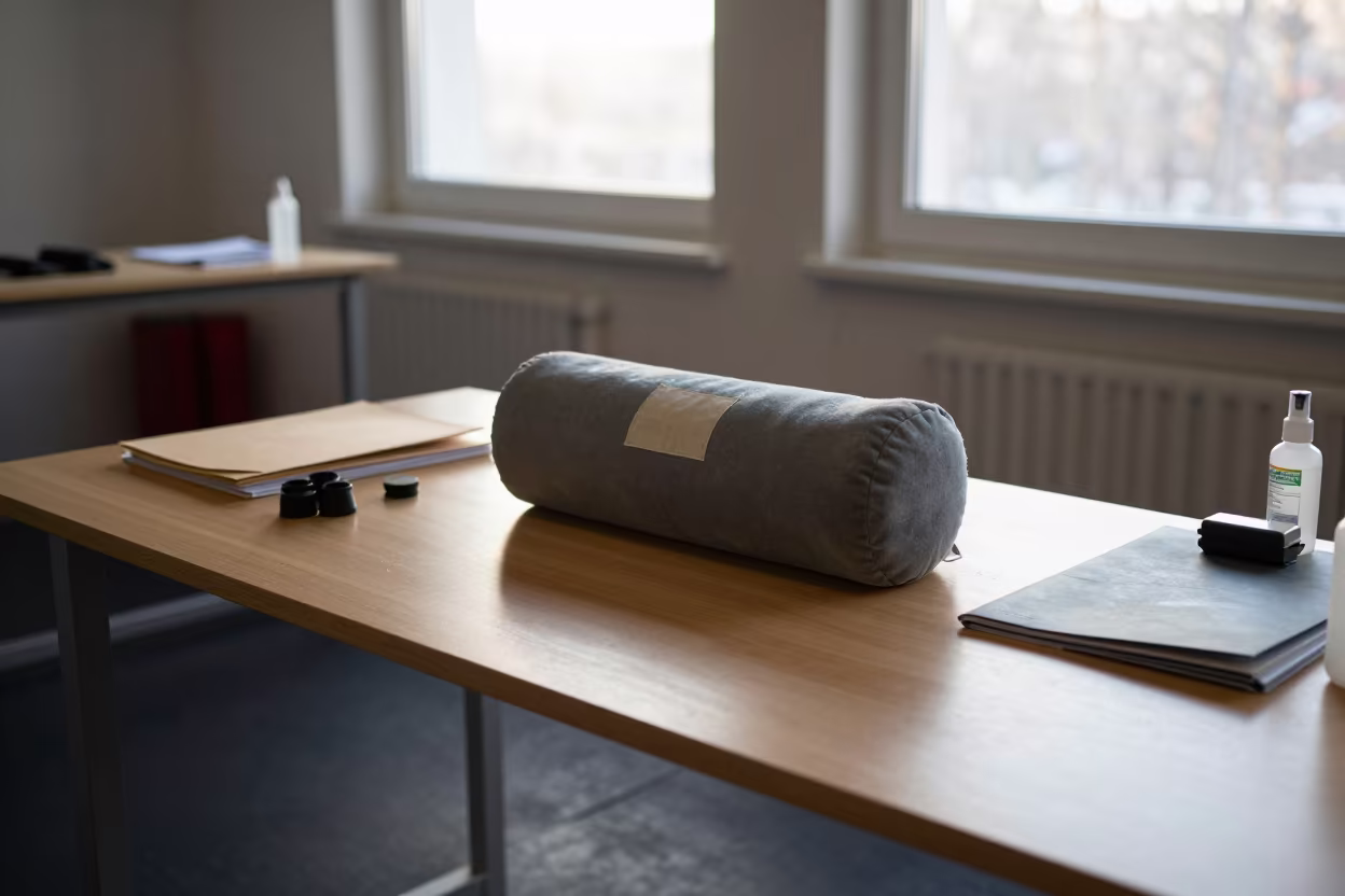 Yoga Bolster Patch Tin in Milan Strength Room in inside a strength room in Milan