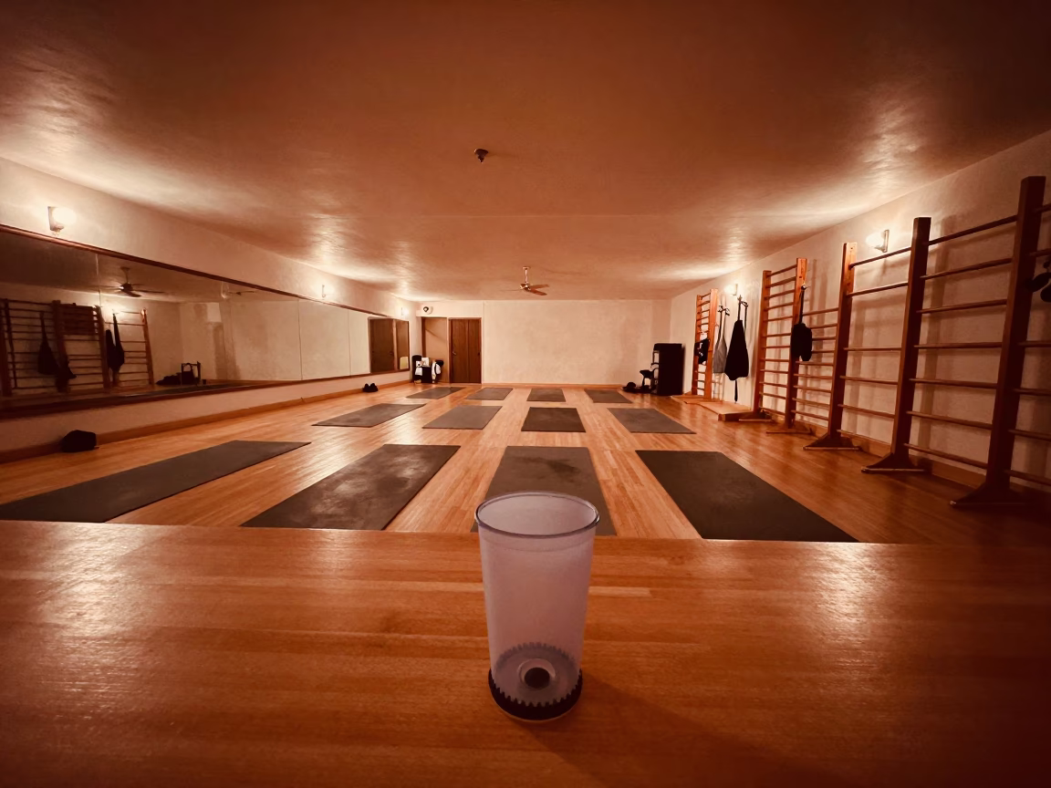 Yoga Studio Blender Before Class in Bamako in inside a yoga studio before the session begins near Bamako