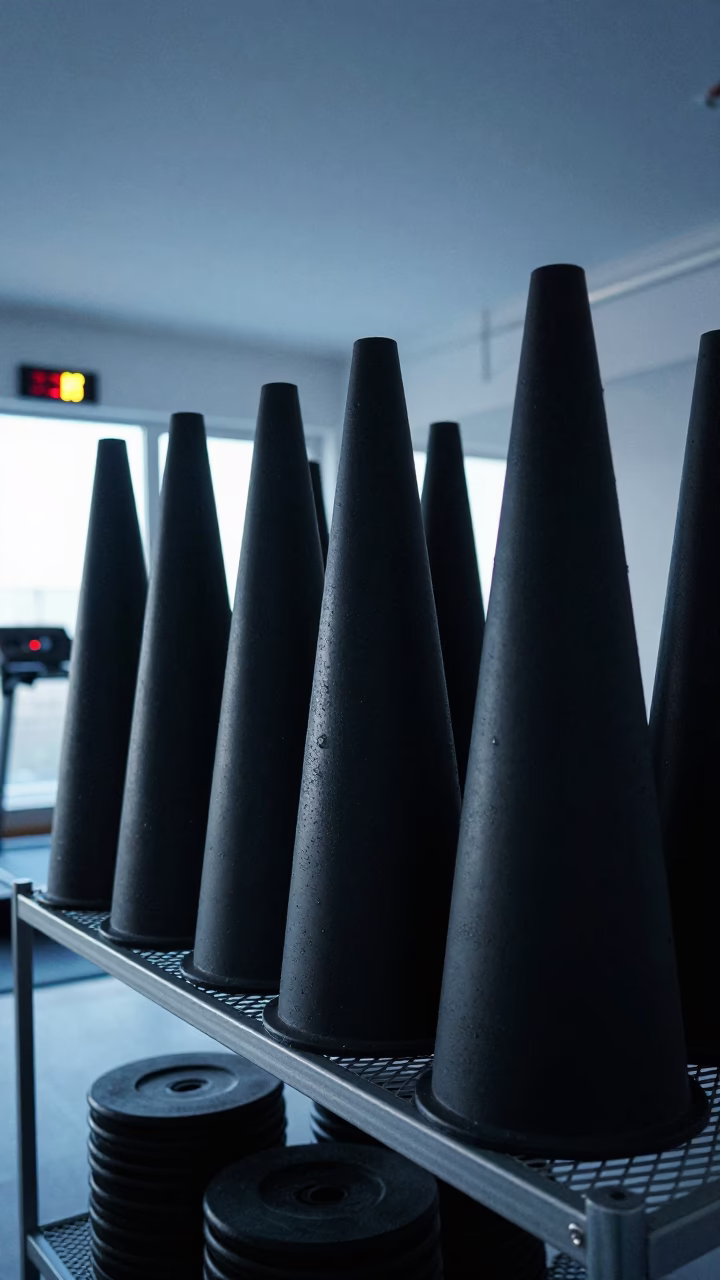 Yoga Studio Cone Shelf Before Dawn in inside a yoga studio before the session begins near Giza