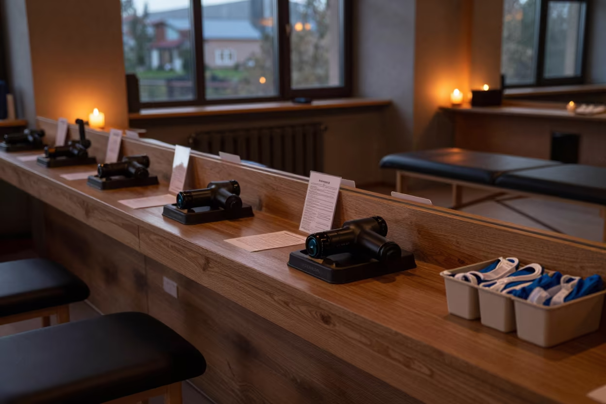 Yoga Studio Recovery Counter Before Dawn in inside a yoga studio before the session begins in Kutaisi
