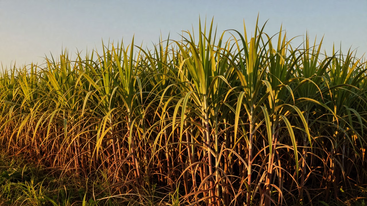 Yogyakarta Indonesia Evening Light Sugar Cane Field Stalks Local Scene in in Yogyakarta, Indonesia