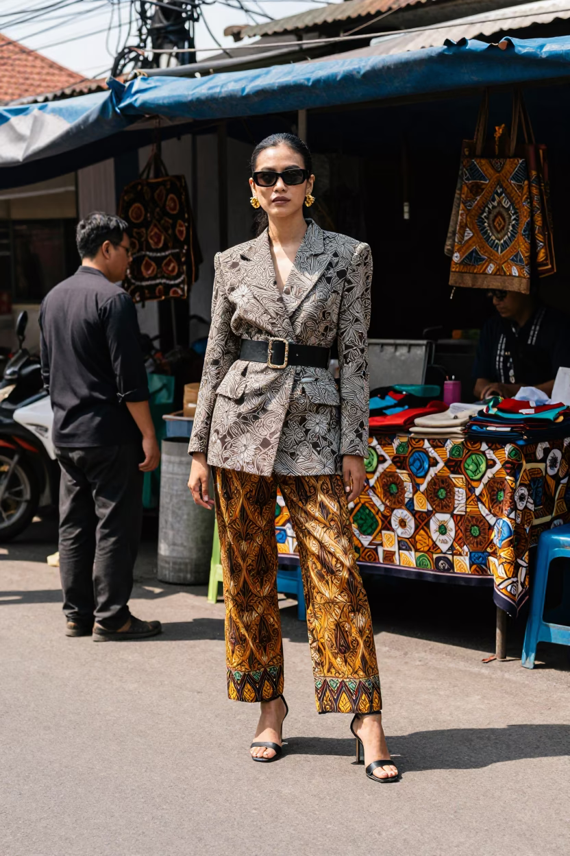 Yogyakarta Indonesia Midday High Fashion Street Style Candid Moment in in Yogyakarta, Indonesia