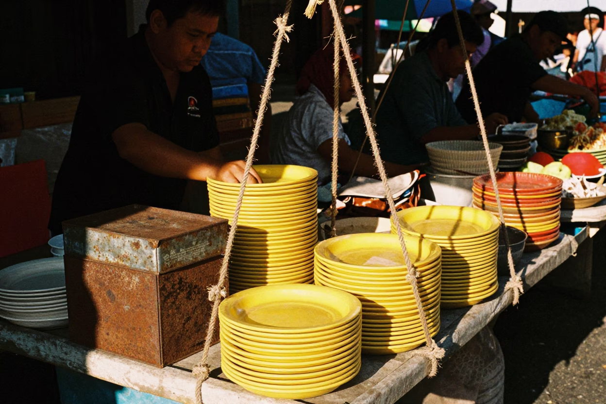 Yogyakarta Market Stall at The Late Afternoon Light in in Yogyakarta, Indonesia