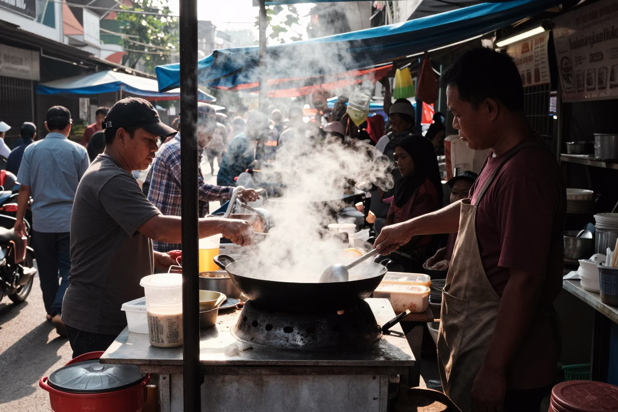 Yogyakarta Stall Midday at Midday Light in in Yogyakarta, Indonesia