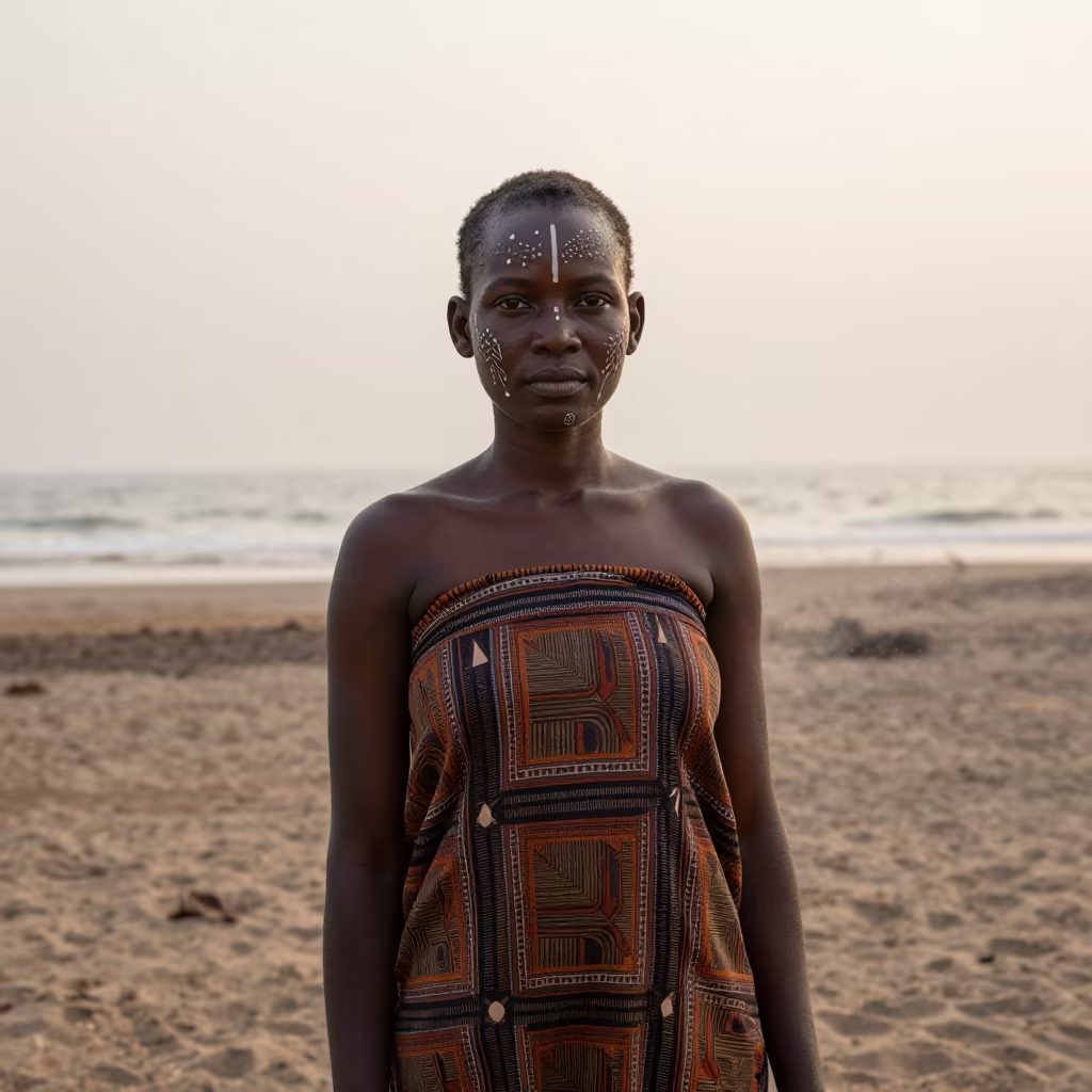 Yoruba Woman Portrait Near Mangalore Dry Season in near Mangalore