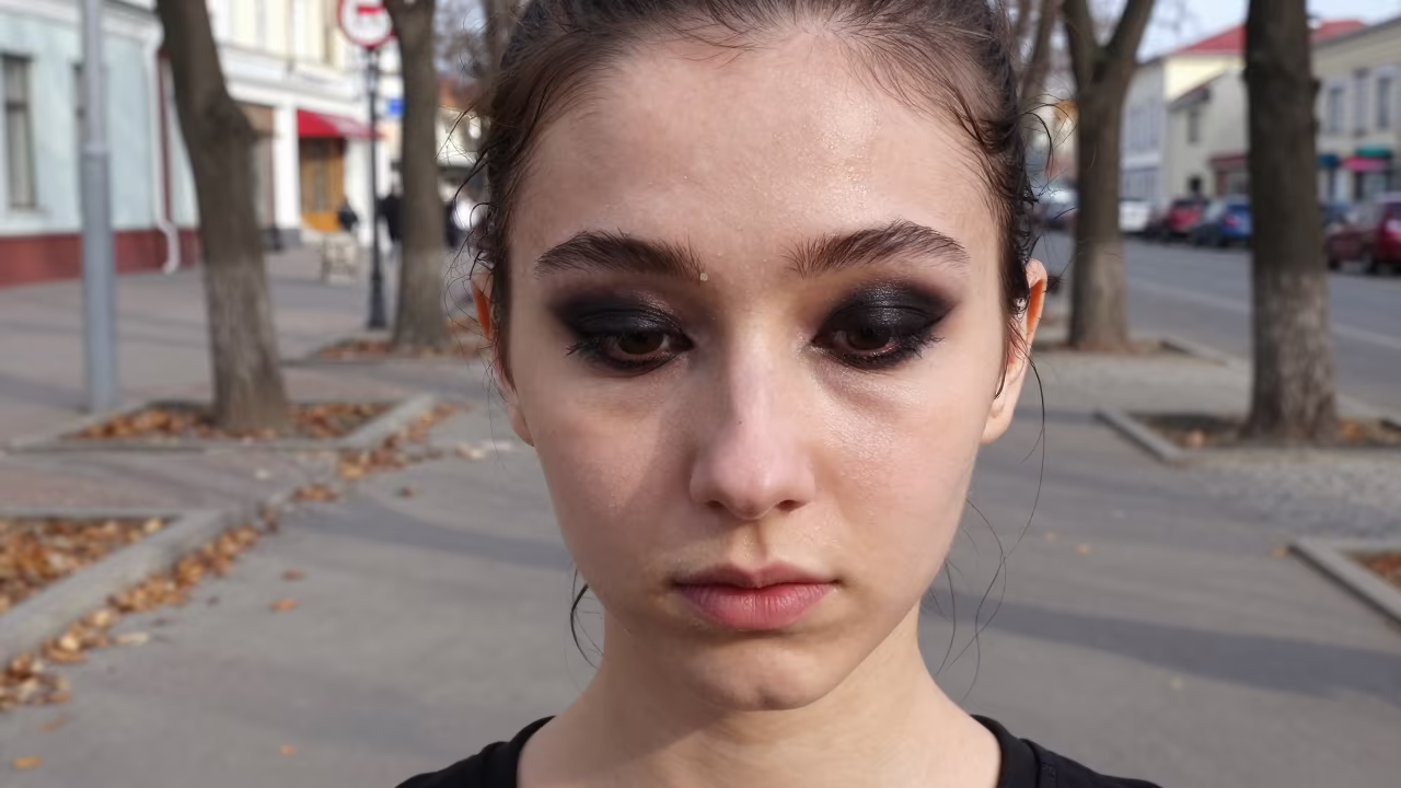 Young Dancer with Kohl Eyes in Vladivostok in in Vladivostok