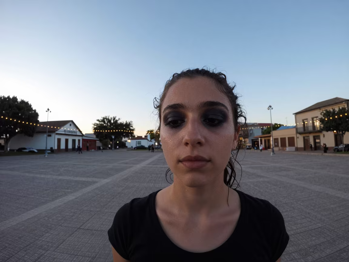 Young Dancer in Puerto Madryn Evening Light in at a public square in Puerto Madryn
