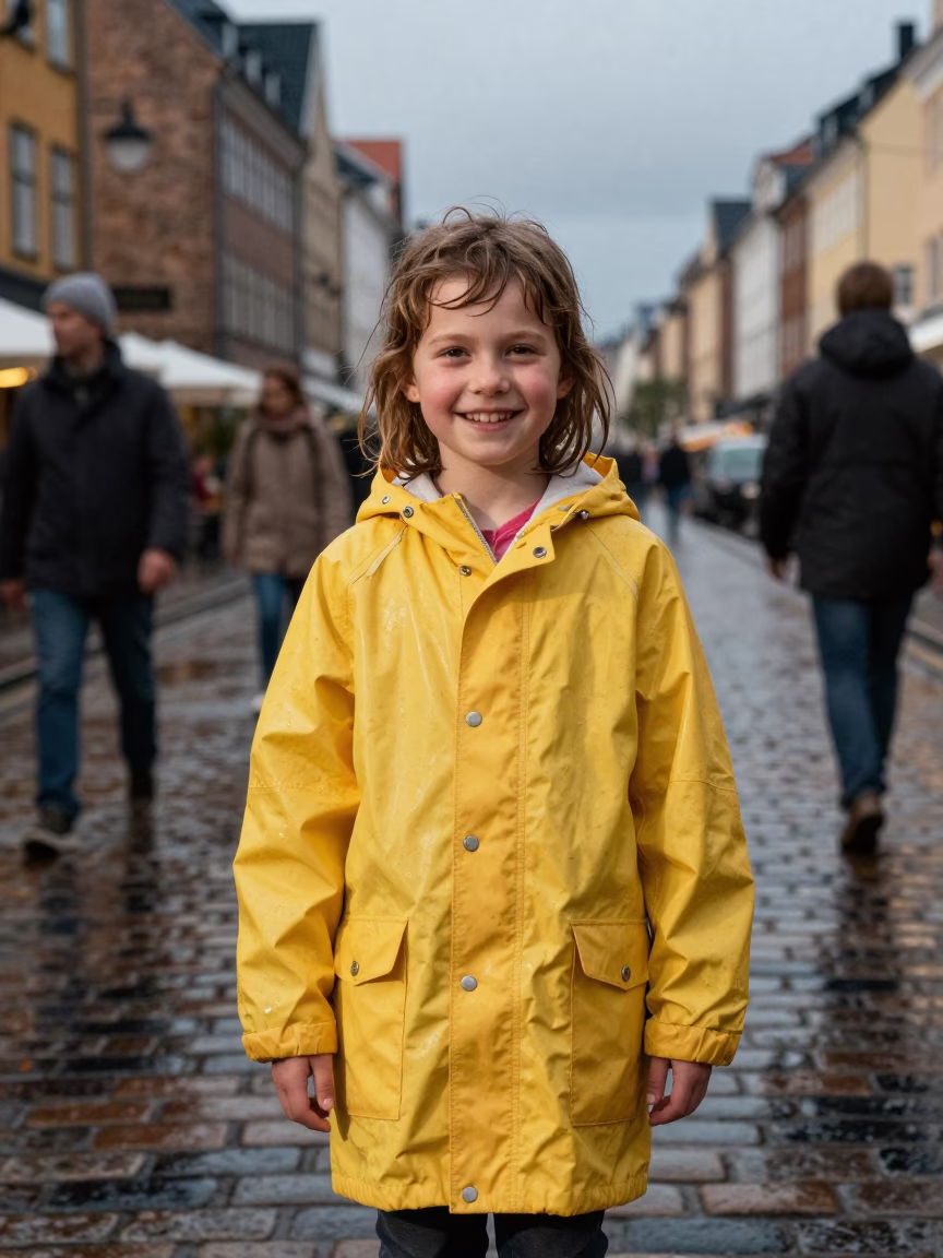 Young Girl in Copenhagen at The Early Afternoon Light in in Copenhagen, Denmark