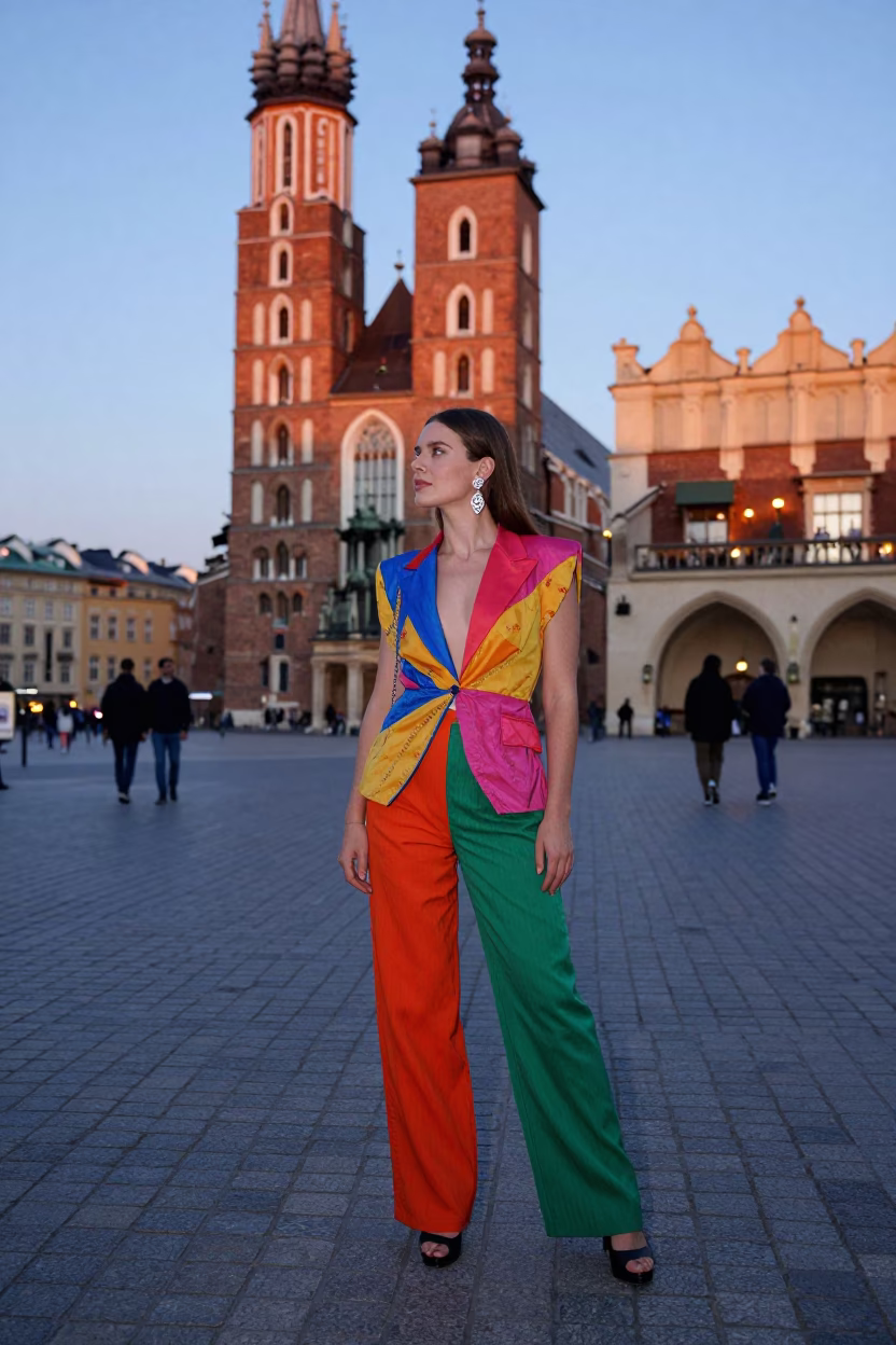 Young Woman in Krakow at The Early Evening Light in in Krakow, Poland