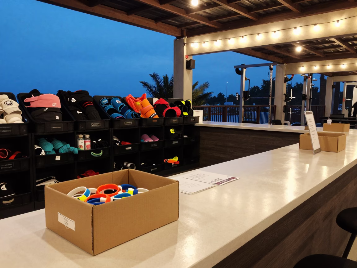 Youth Waiver Box at Gym Check-In Nha Trang in at a gym check-in desk in Nha Trang