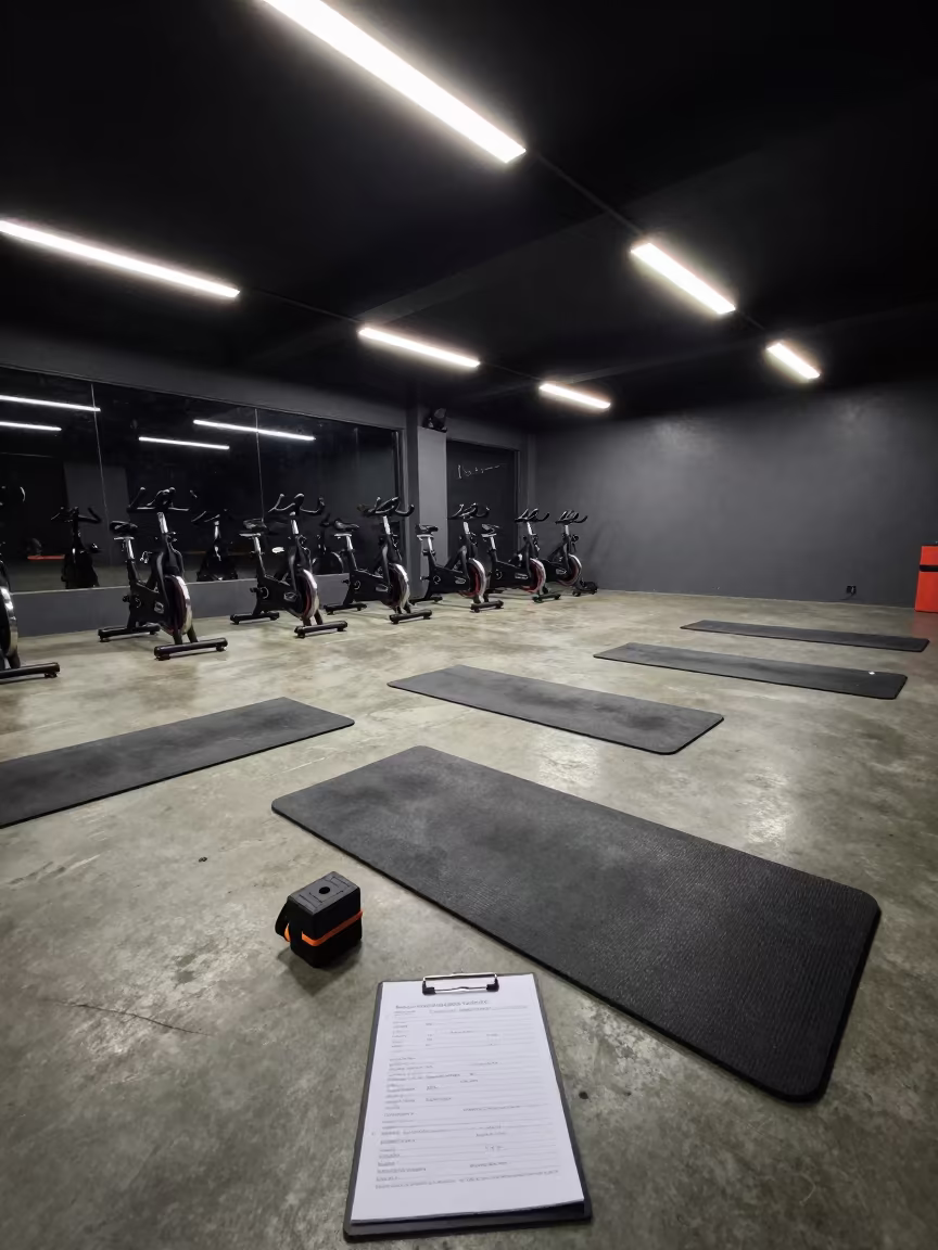 Youth Waiver Box in Ludhiana Spin Studio Night in inside a spin studio under class lights in Ludhiana